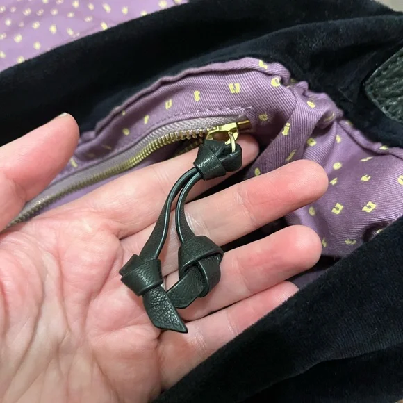 Vintage Juicy Couture Black Velvet Satchel/ Shoulder Bag - Picture 10 of 15